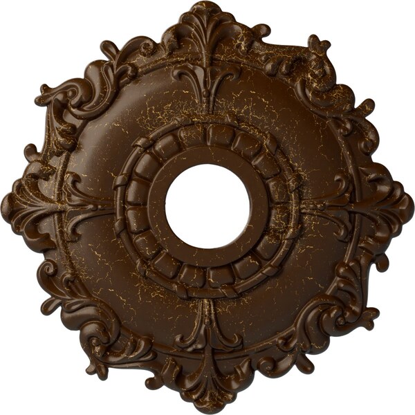 Ekena Millwork Riley Ceiling Medallion (Fits Canopies up to 4 5/8"), 18"OD x 3 1/2"ID x 1 1/2"P, Root Beer Crackle CM18RLRBC - main